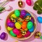 JOYIN 50PCS Plastic Easter Eggs, Empty 2.3" 44PCS Colorful with 6PCS Golden Eggs Bulk Fillable for Easter Hunt Party Favor Basket Stuffers Filler Classroom Prize Supplies Decor